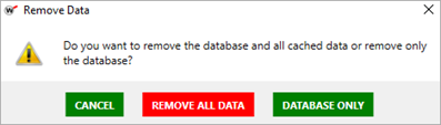 Screenshot of Remove Data dialog box