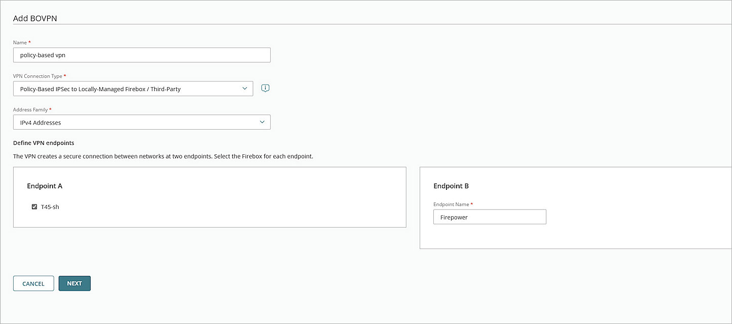 Screenshot of the BOVPN settings