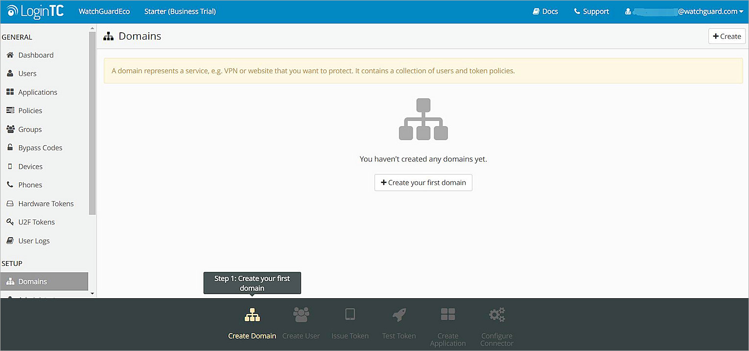 Screenshot of the LoginTC Cloud configure page