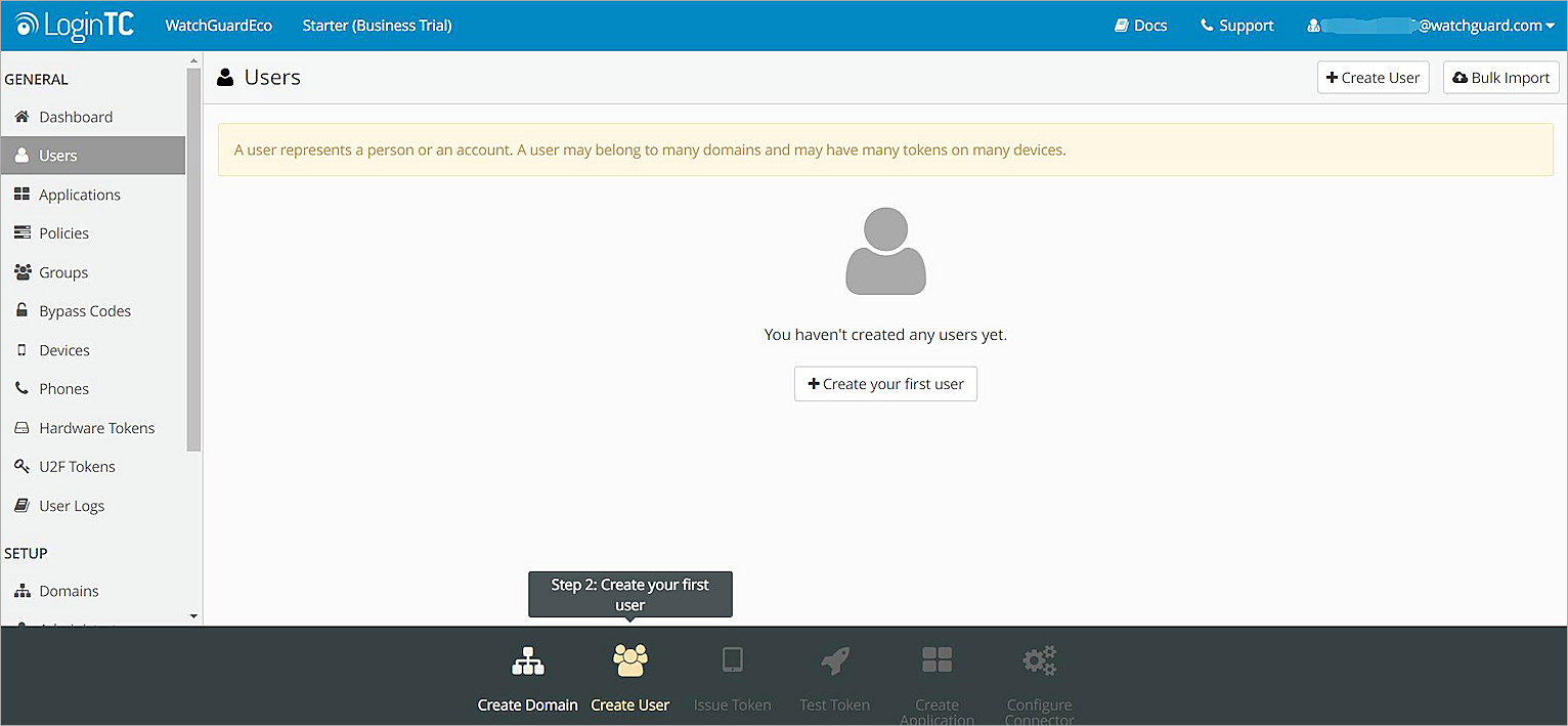 Screenshot of the Users page