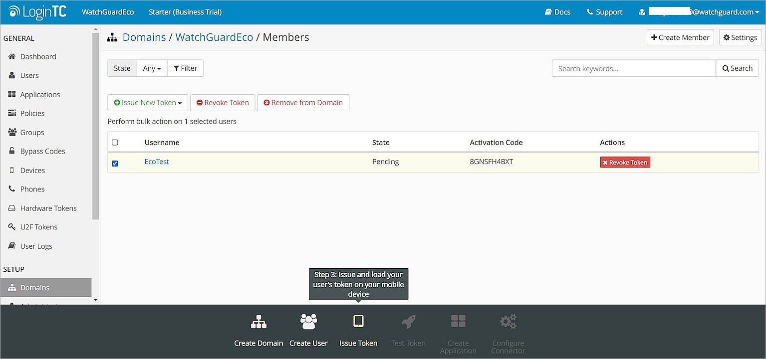 Screenshot of the token