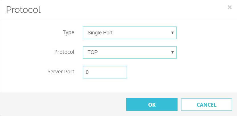 Screen shot of the Protocol dialog box