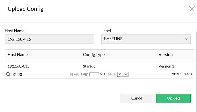 Screen shot of the Upload Config dialog box