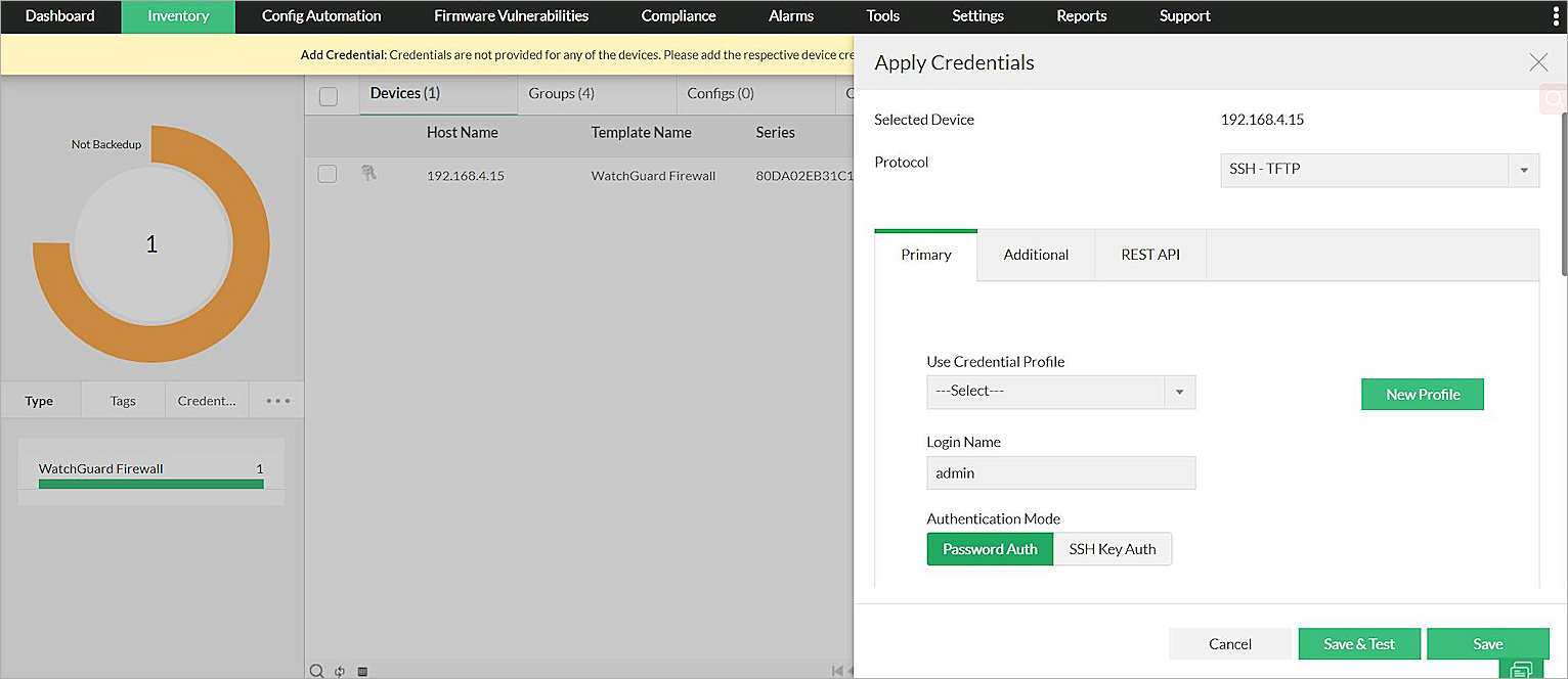Screen shot of the Apply Credentials dialog box
