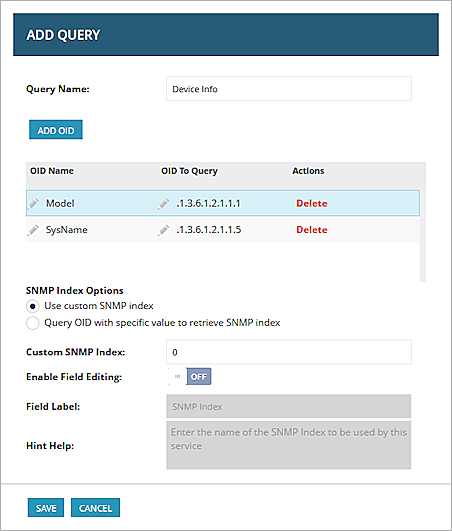 Screenshot of the OID query page in N-central