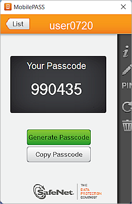 Screenshot of Enroll MobliePASS success dialog box