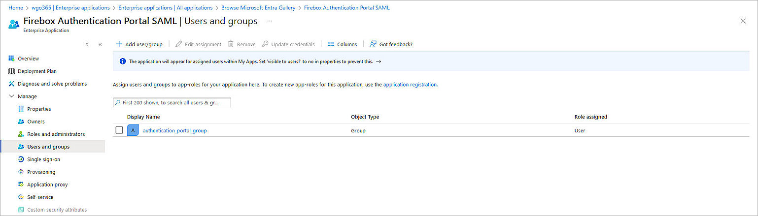 Screenshot of Entra ID, Azure SAML app setup 3