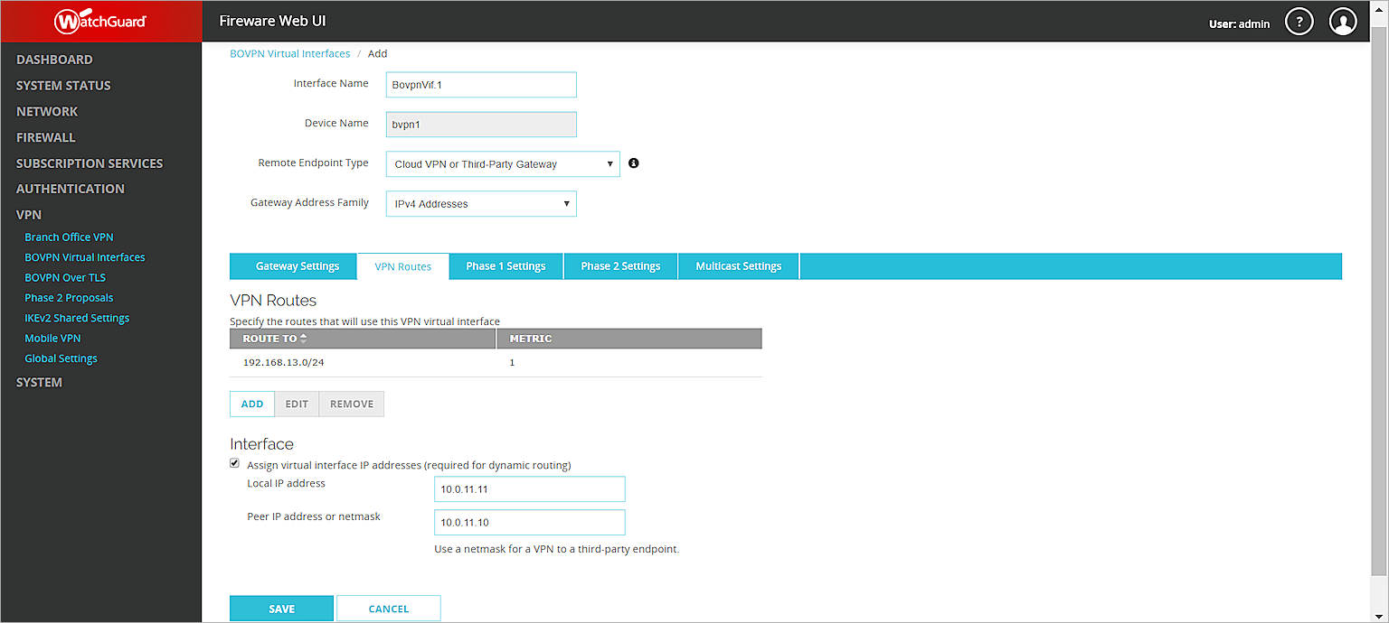Juniper SRX320 and Firebox BOVPN Virtual Interface Integration Guide