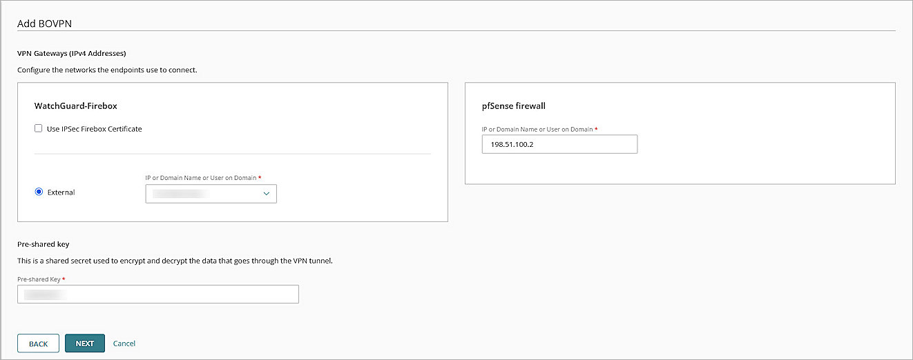 Screenshot of WGC, WGC VPN Gateway