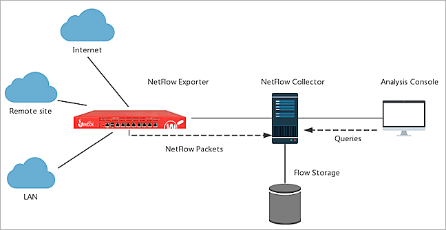 Screen shot of a typical NetFlow topology