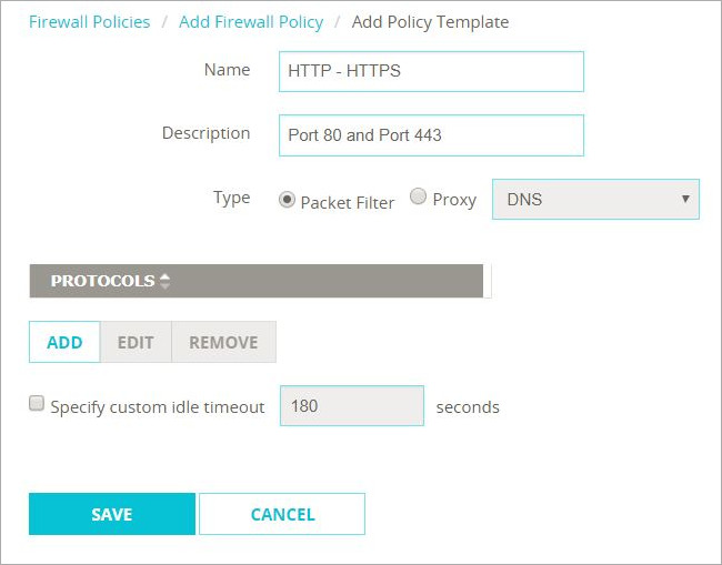 Screen shot of the Add Policy Template Custom Policy