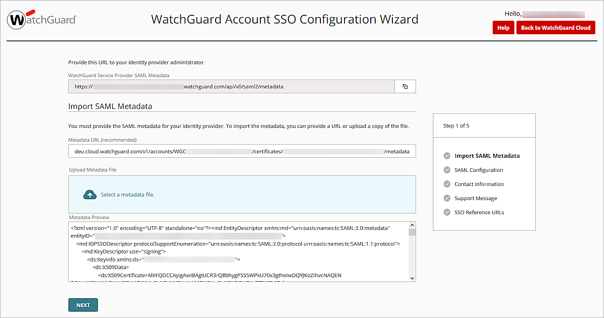 Screenshot of WGID,import metadata url