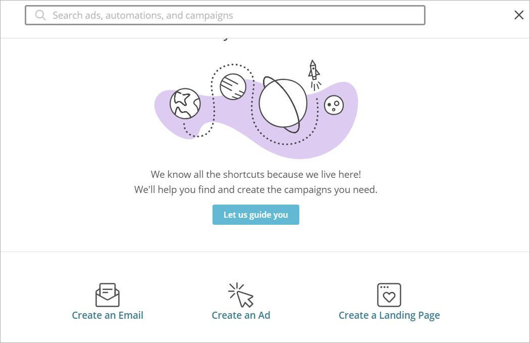 Screen shot of the MailChimp Create a Landing Page