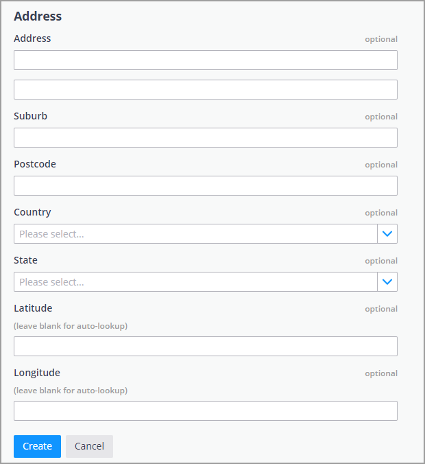 Screen shot of the optional Venue settings page in Skyfii