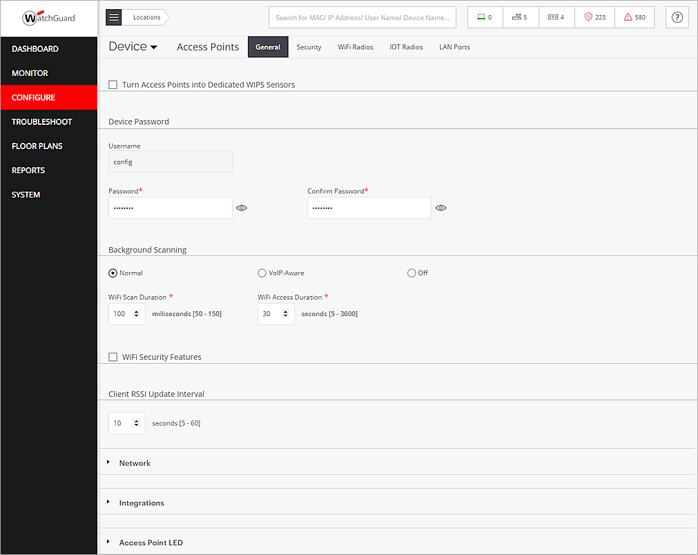 Screen shot of the Third-Party Analytics configuration in Wi-Fi Cloud Discover
