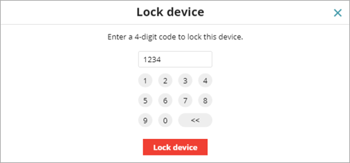 Screen shot of WatchGuard Endpoint Security, Android lock device dialog box