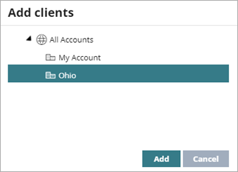 Screen shot of Service Provider Endpoint Manager, Add Clients
