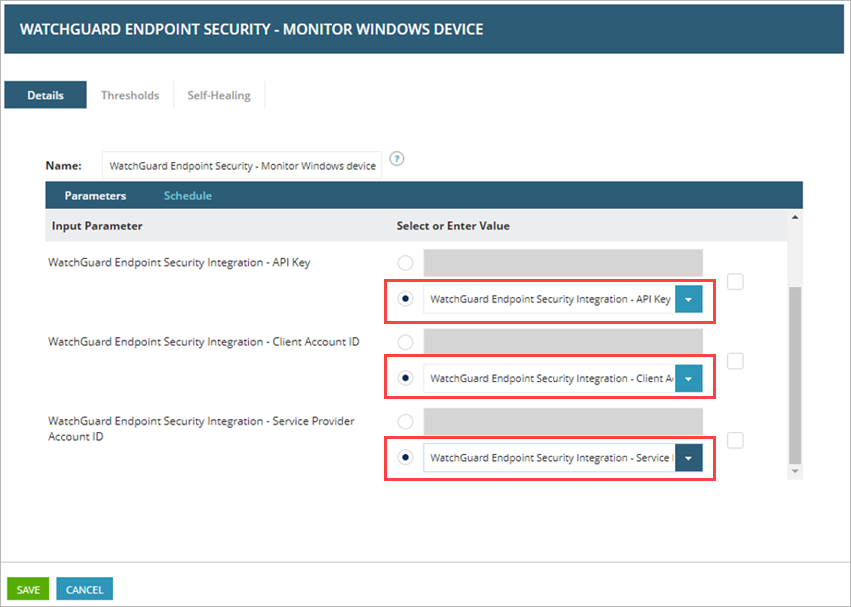 Screen shot of WatchGuard Endpoint Security – Monitor Windows device details