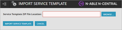 Screen shot of N-Central Import Service Tempate