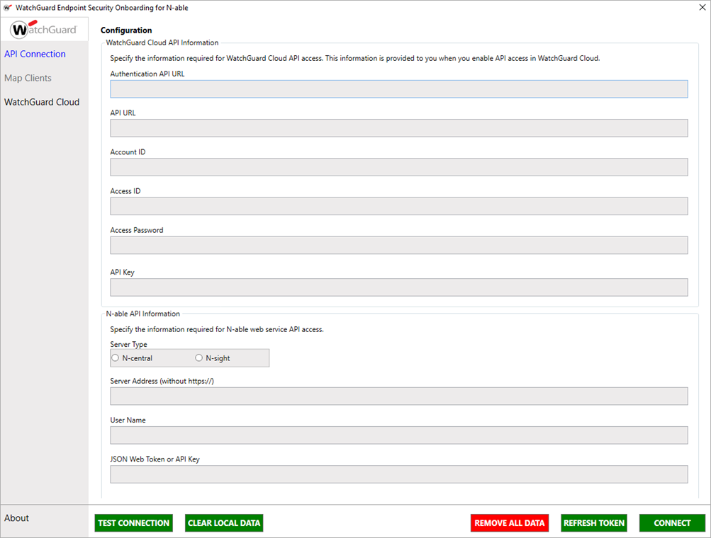 Screenshot of the WatchGuard Endpoint Security Onboarding for N-able application