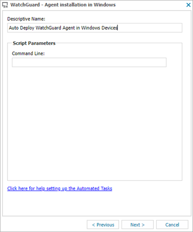 Screenshot of the WatchGuard - Agent installation in Windows dialog box in N-sight