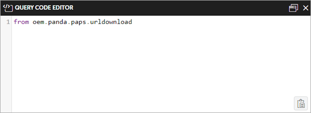 Screen shot of the query code editor dialog box