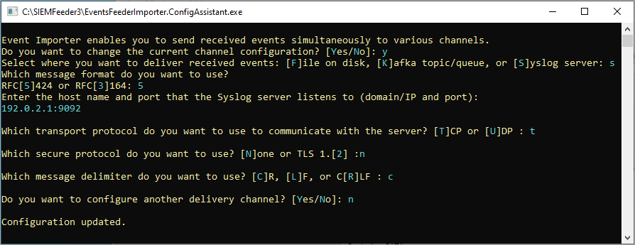 Configure a syslog server.