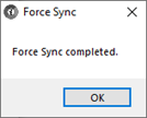 Screenshot of the Force Sync dialog box