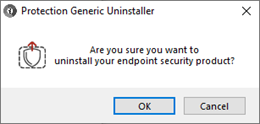 Screenshot of the Protection Generic Uninstaller dialog box 