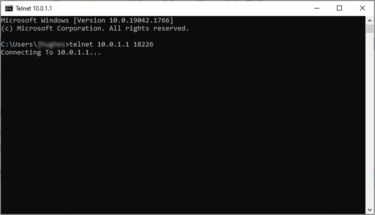 Screenshot of the command prompt.