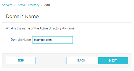 Screen shot of the Domain Name dialog box