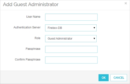 Screen shot of the Add Guest Administrator dialog box