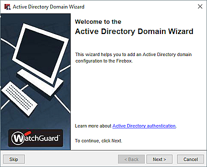 Screen shot of the Active Directory Domain Wizard