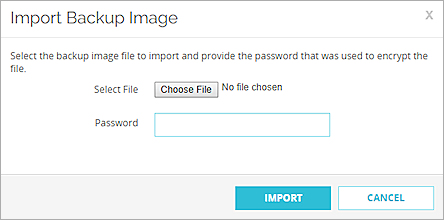 Screen shot of Import Backup Image dialog box.