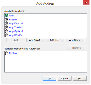 Screen shot of the Add Address dialog box