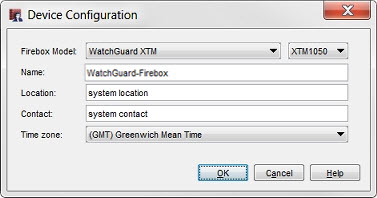 screenshot of the Device Configuration dialog box