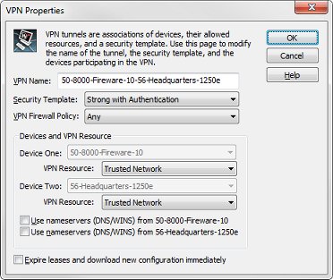 Screen shot of VPN Properties dialog box