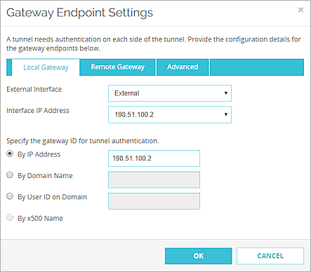 Screen shot of a secondary IP address configuration