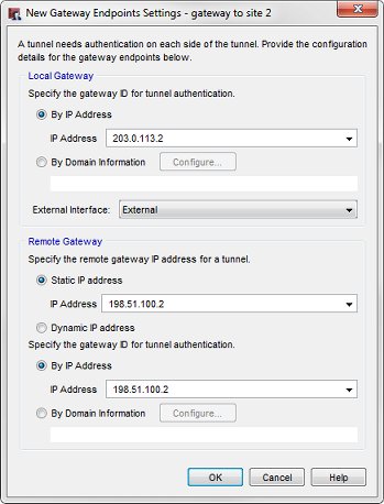 Screen shot of the New Gateway Endpoints Settings dialog box