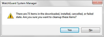 Screen shot of the Cleanup Tasks Warning dialog box