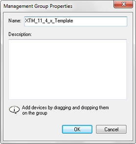 Screen shot of the Management Group Properties dialog box