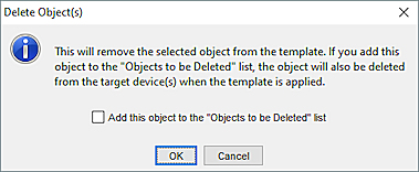 Screen shot of the Delete Object(s) dialog box