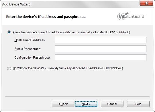 Screen shot of the Add Device Wizard dialog box