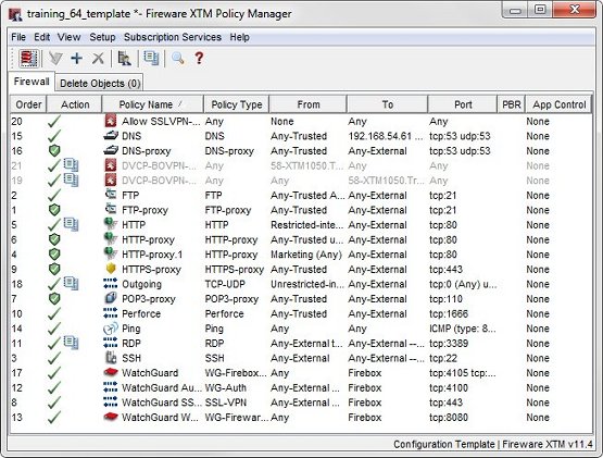 Screen shot of the new device configuration template in Policy Manager