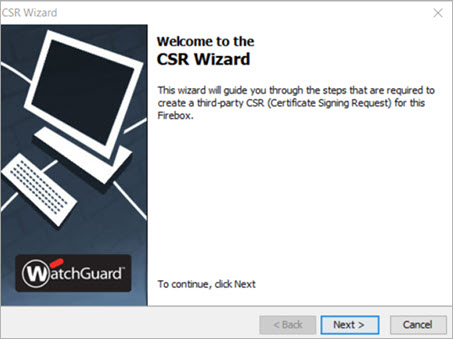 Screen shot of CSR Wizard - Introduction page
