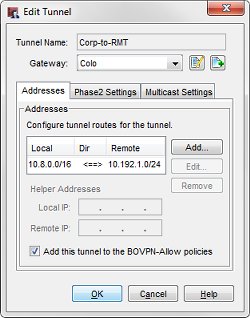 Screen shot of the Corp-to-RMT tunnel route in the Corp site
