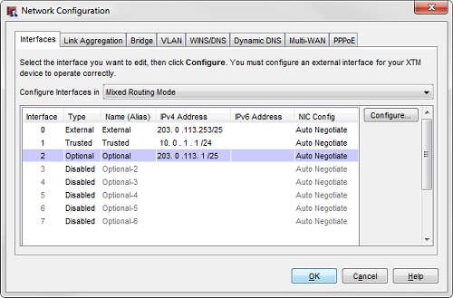 Screen shot of the Network Configuration dialog box