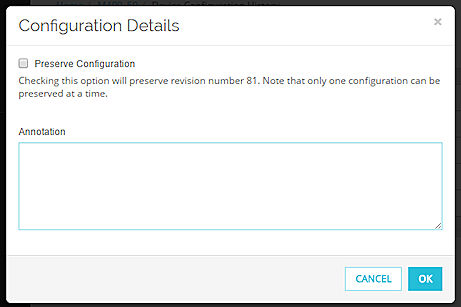 Screen shot of the Configuration Details dialog box