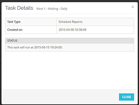 Screen shot of the Task Details dialog box for a scheduled report