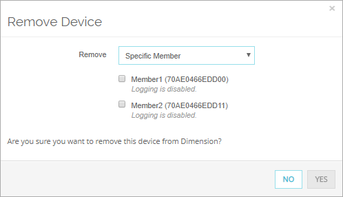 Screenshot of the Remove Device dialog box